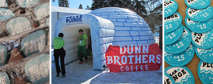 POLAR PLUNGE Again people, it's cold here. We made this respite of hot drinks and even hotter merchandise for our friends at the Special Olympics. Jump into this year's Polar Bear Plunge and we'll treat you to a hot toddy!