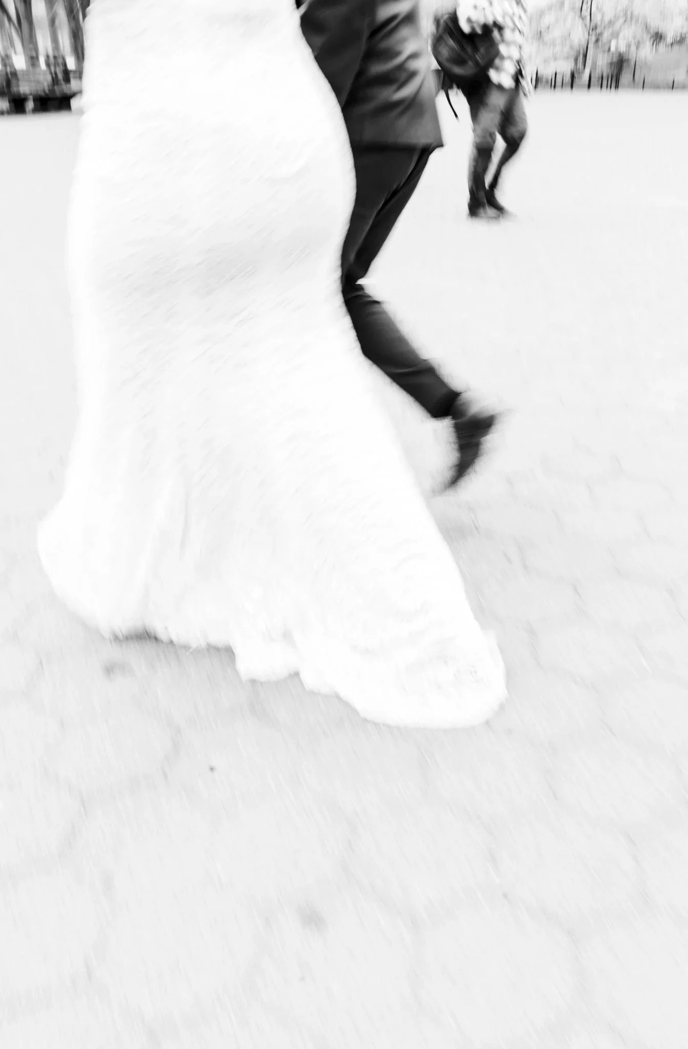 Married couple running through Central Park