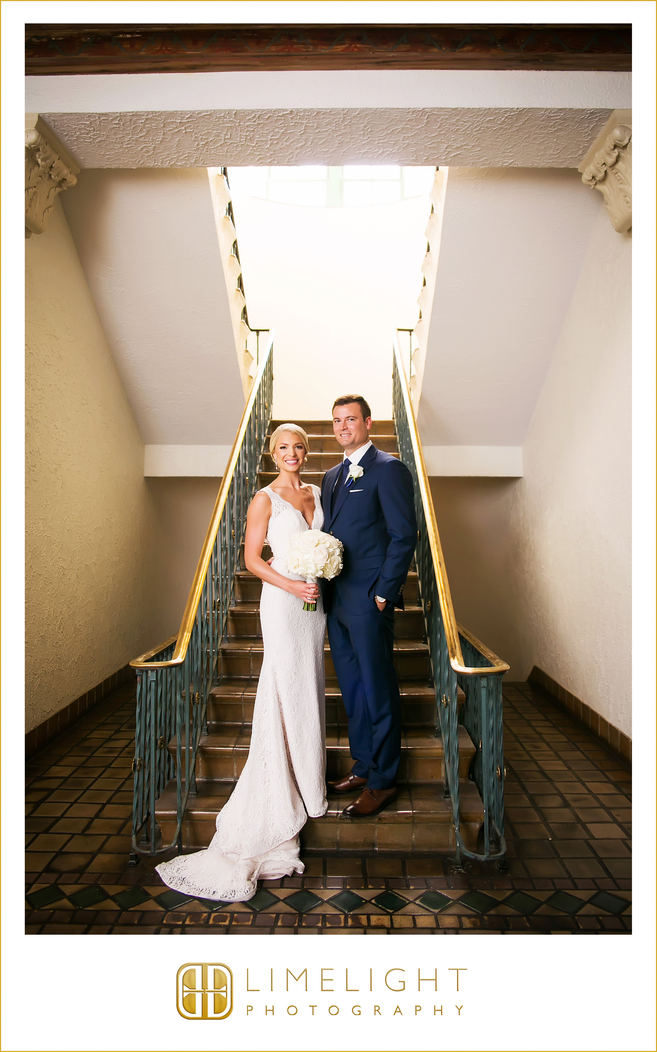 Newlyweds | Stairs | Wedding