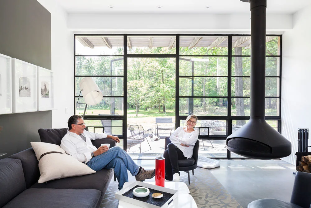 Sandy and Joe at their house in upstate, NY. Photo by Nicholas Calcott.