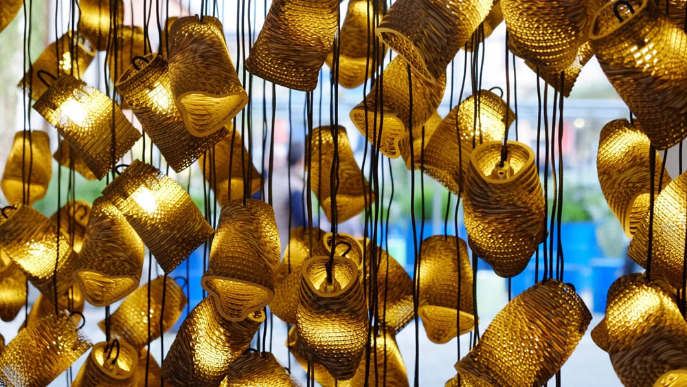 Murmurations lights made from cardboard