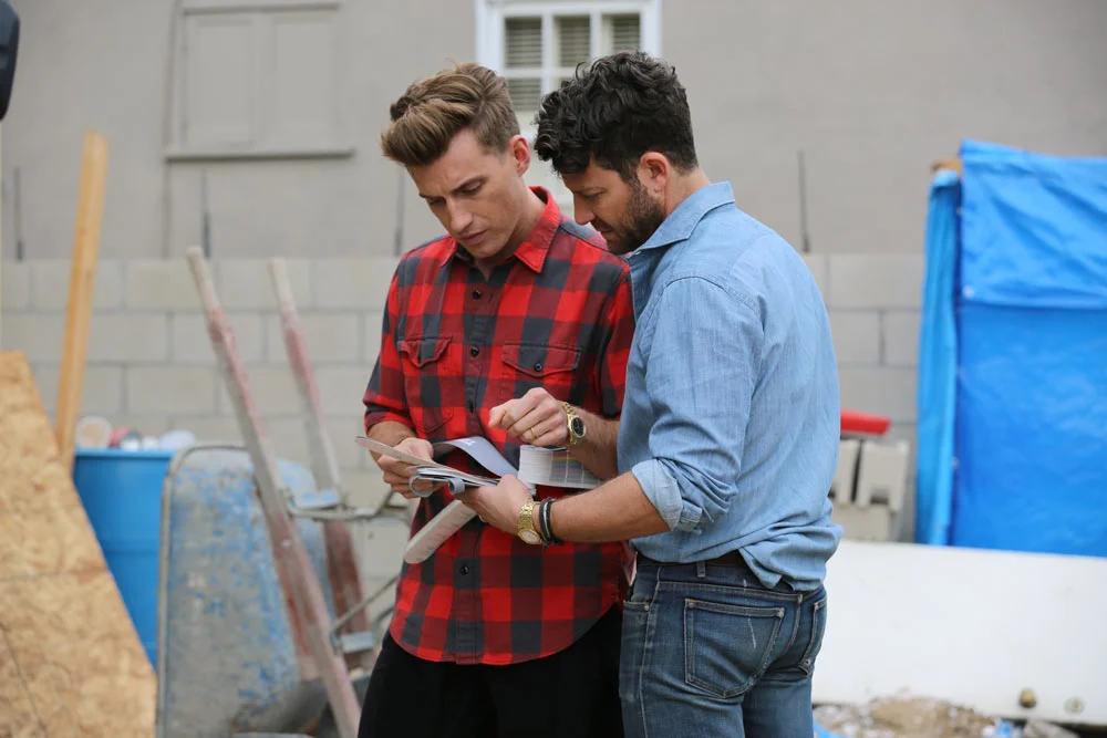 Nate and Jeremiah on the set of their TLC show, Nate and Jeremiah by Design
