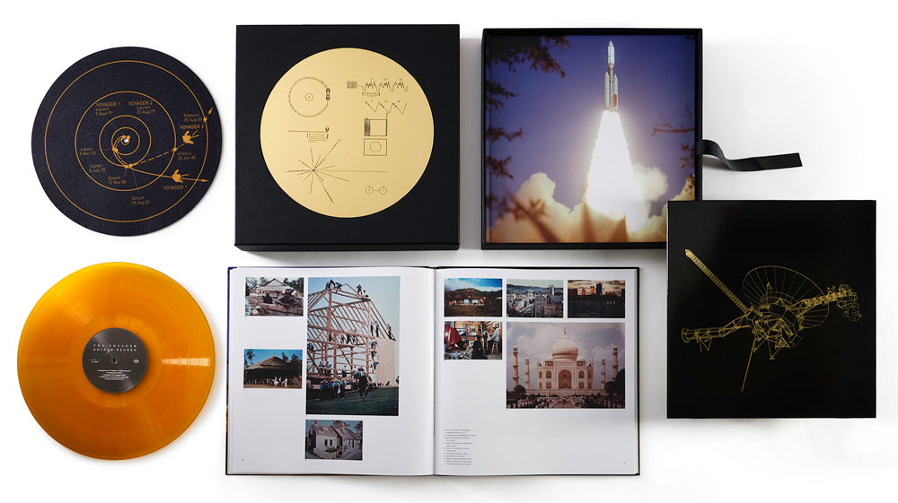 The Voyager Golden Record book, Boxed Set, LPs and Slip Mat
