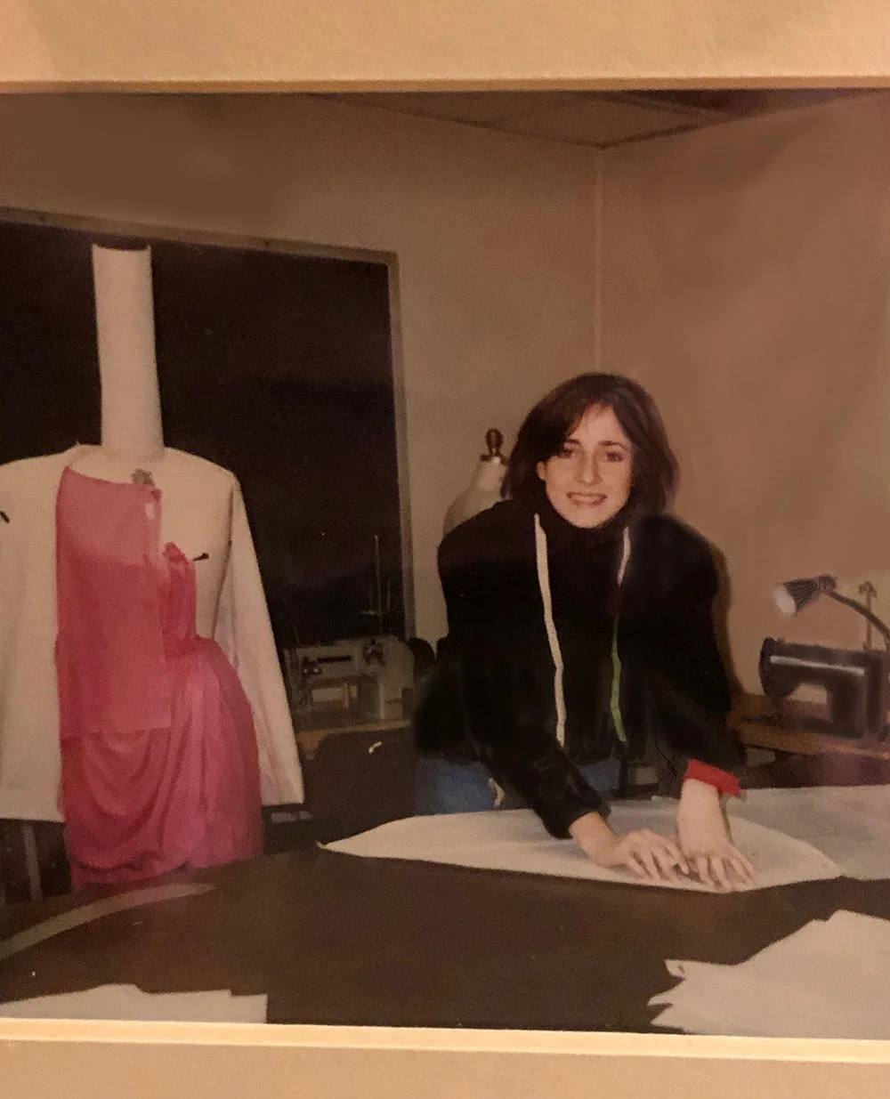 Gina at Parsons: “Parsons School of Design senior year. Three years of construction, draping and illustration. A perfect education for a costume concept artist.”