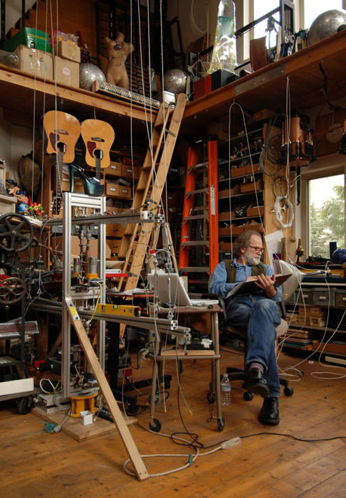 Trimpin in his Seattle Studio. © Peter Esmonde