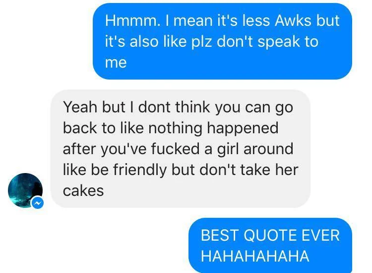 Screenshot of a Facebook Messenger conversation. 