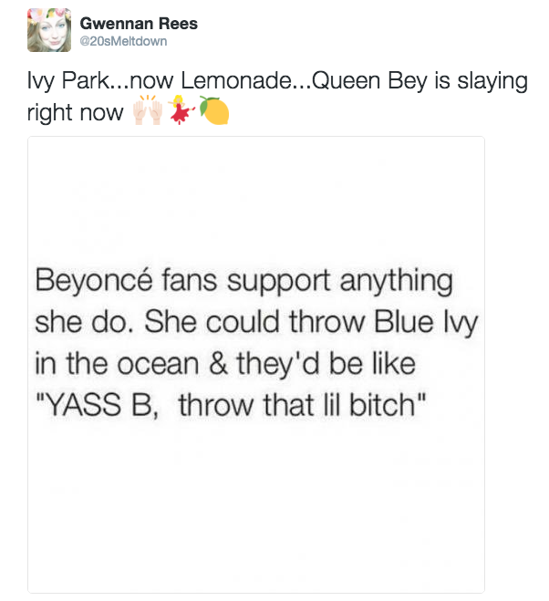 Lemonade Tweet. 