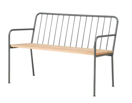 Metal &amp; wood bench - £110 Ikea
