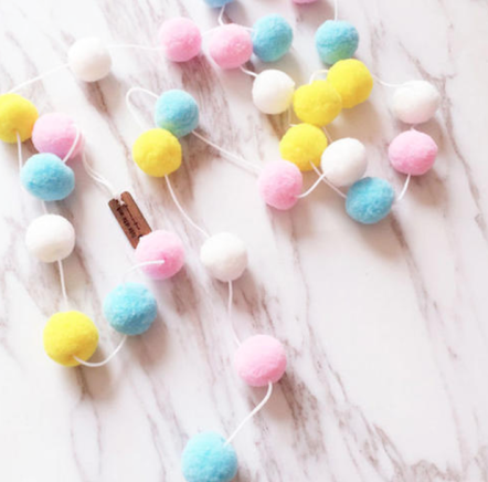 Multi Coloured Pom Pom Garland 