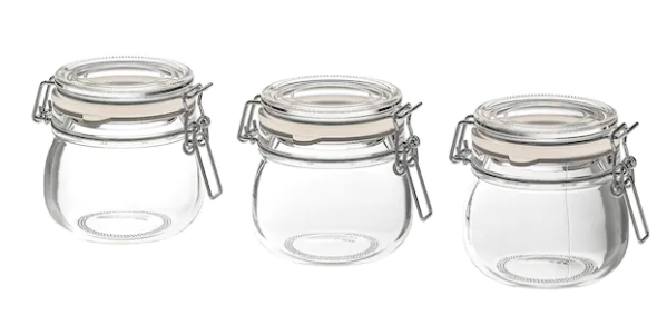Pack of 3 Glass Jars 