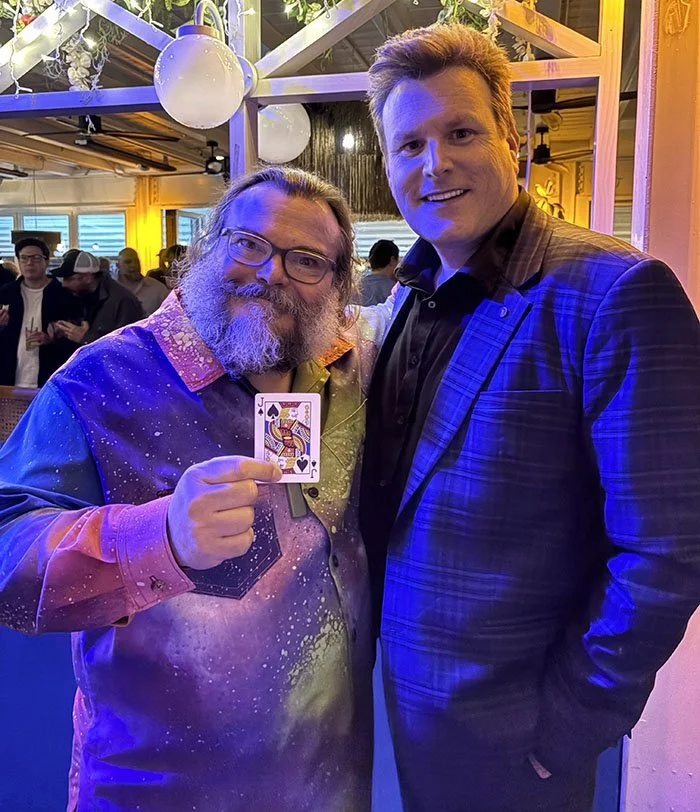 Auckland Magician Mick Peck with Jack Black