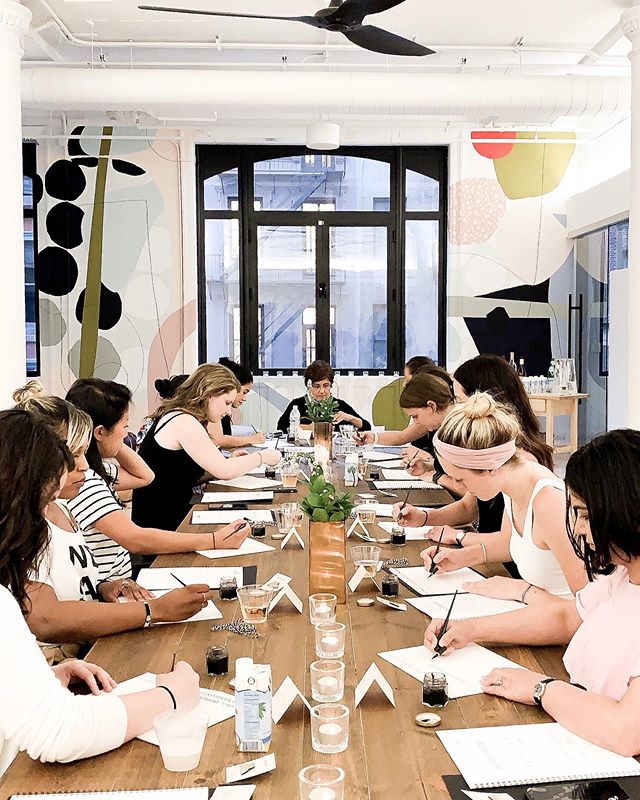 Last night‘s workshop at @lululemonnyc ✍🏼 Thank you thank you to everyone who came and spent their evening with me! Hope you all had as much fun as I did. More to come soon ✨