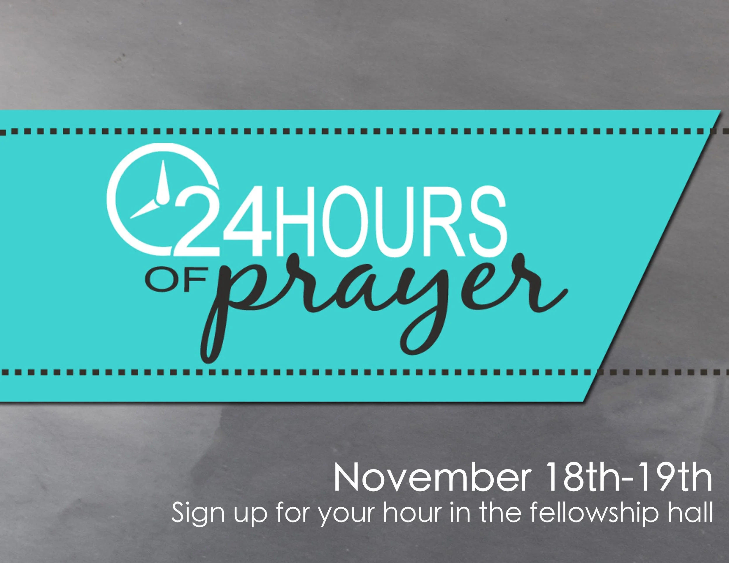 Be a part of a prayer chain that lasts for 24 hours. We will be focusing on healing, but you can also use that time to pray for whatever is on your heart. Sign up for your hour to pray in the fellowship hall. You can pray from wherever you are - work, home, school, your car - it's all about setting aside one hour for prayer, and doing it as a community. Please join us!