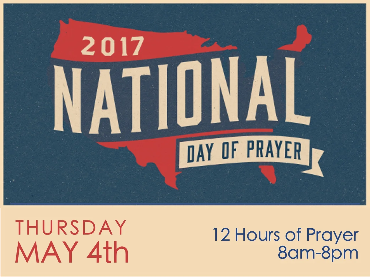 Like our Facebook page and join the National Day of Prayer Event! Just pick one hour in the 12 hour period to pray over our Nation. Click here to join!