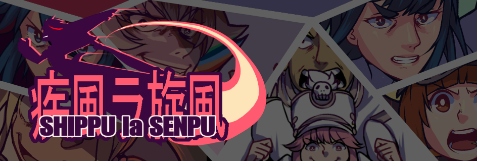 SHIPPU LA SENPU (2014) - A fanmade SHMUP based on the anime KILL la KILL. (character artwork, logo artwork, UI)
