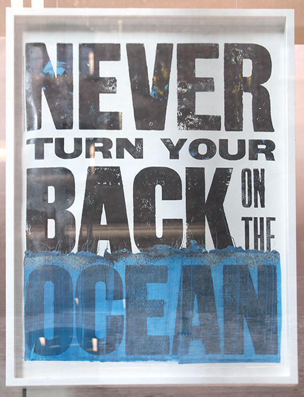 Sophie Thomas 'Never turn your back on the ocean' (2014), displayed in the A+ exhibition at Central Saint Martins in 2016