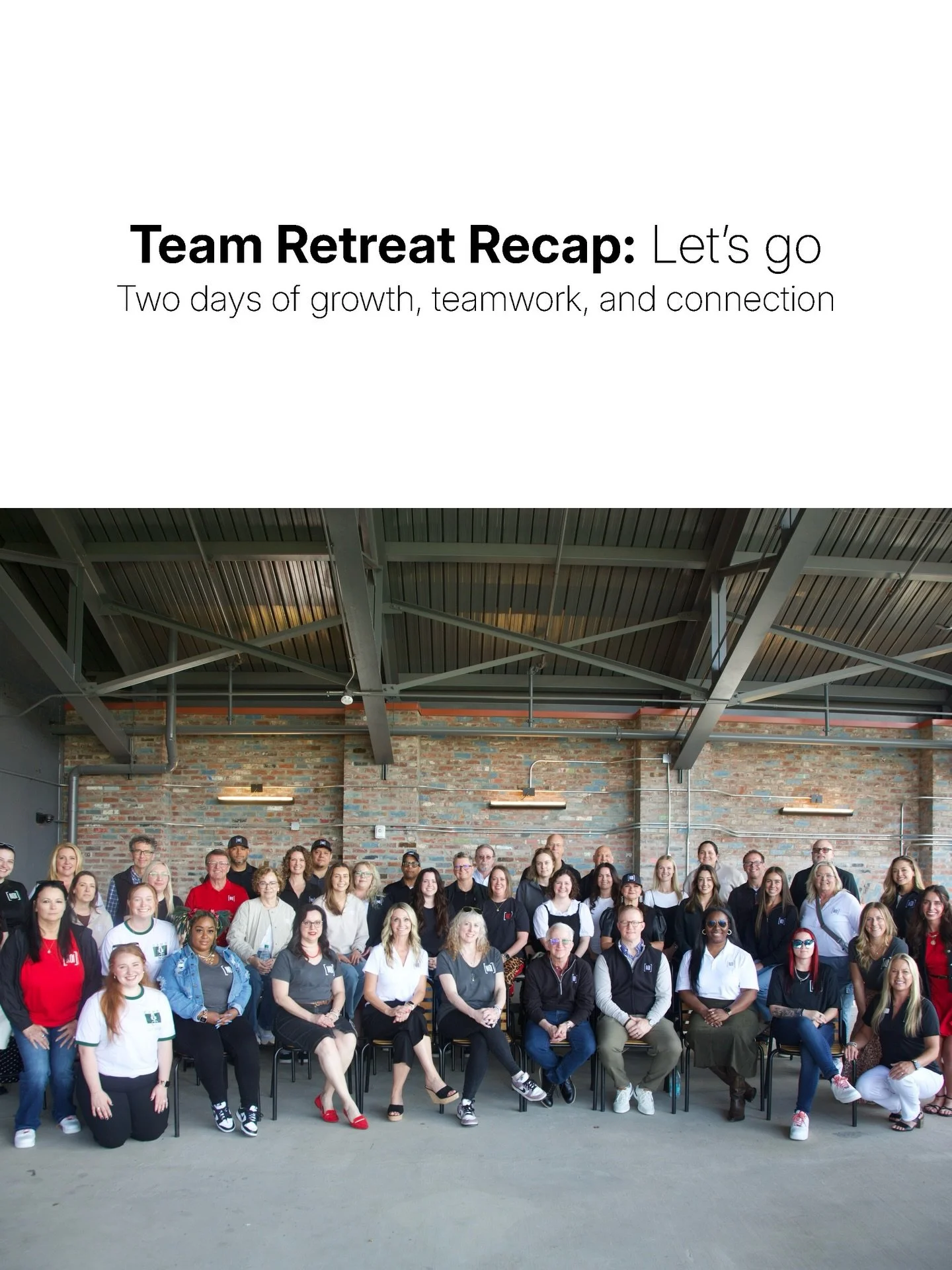 Two days in Chattanooga focused on what matters most. Our People. 👏

We spent time strengthening communication, leaning into our individual strengths, and finding new ways to work better together. Grateful for the conversations, collaboration, and c