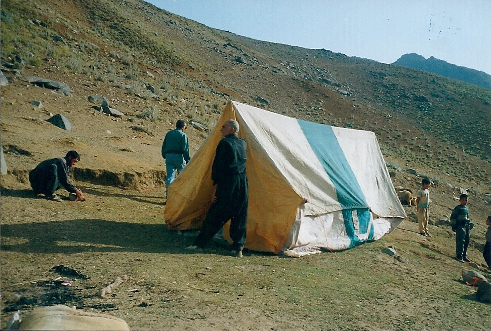 Setting up my tent with the help of community.jpg