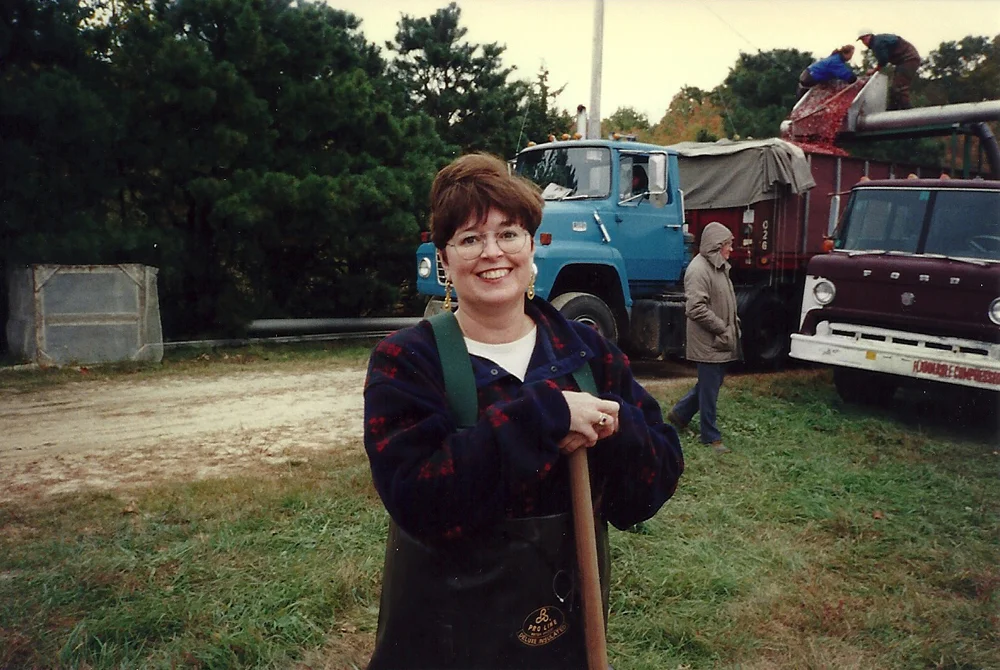 Fall, 2000 | Clare's View | Clare is ready to help push the berries.