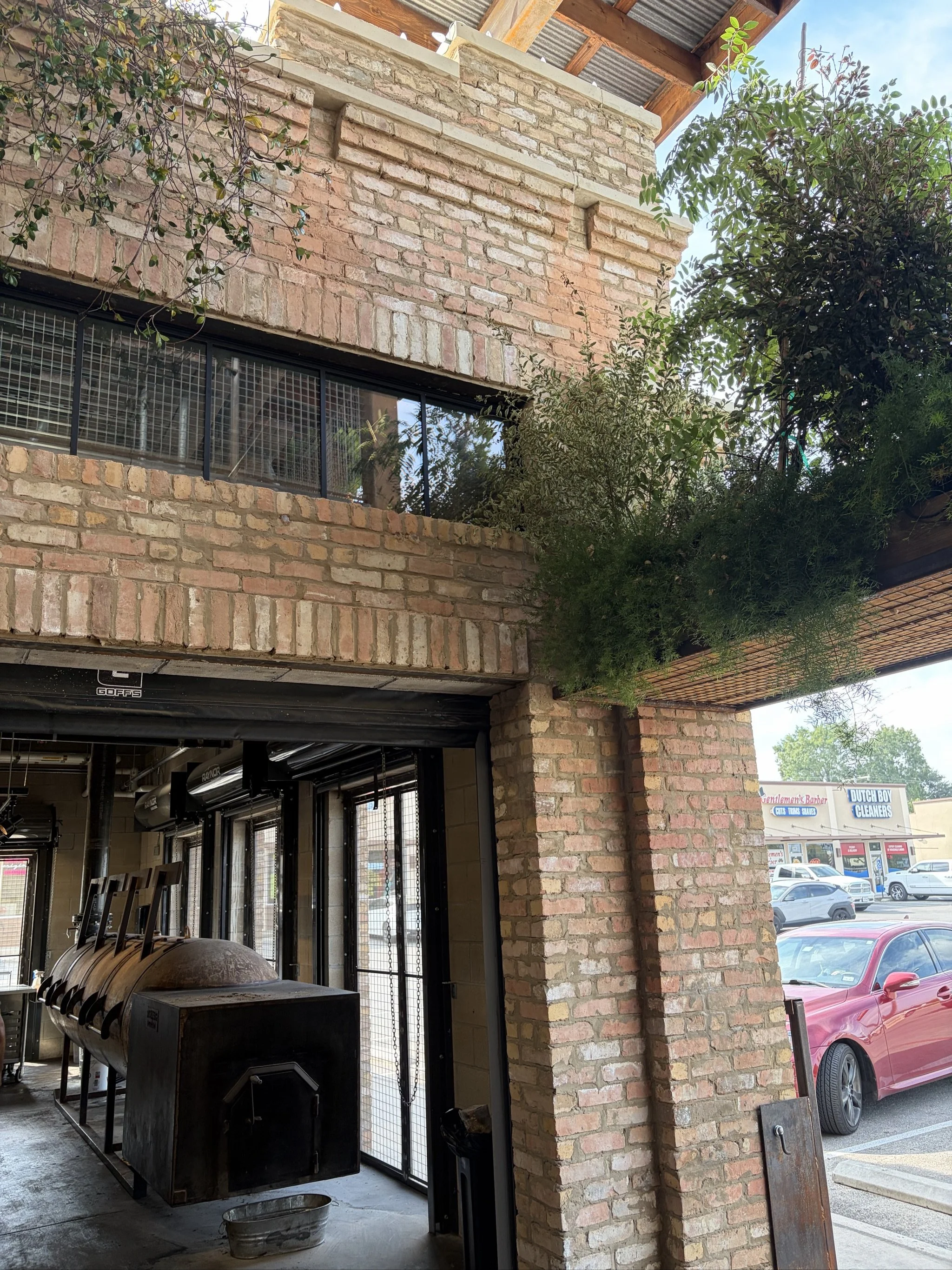 CMU, Old Texas Brick and cast stone, Terry Black's New Braunfels