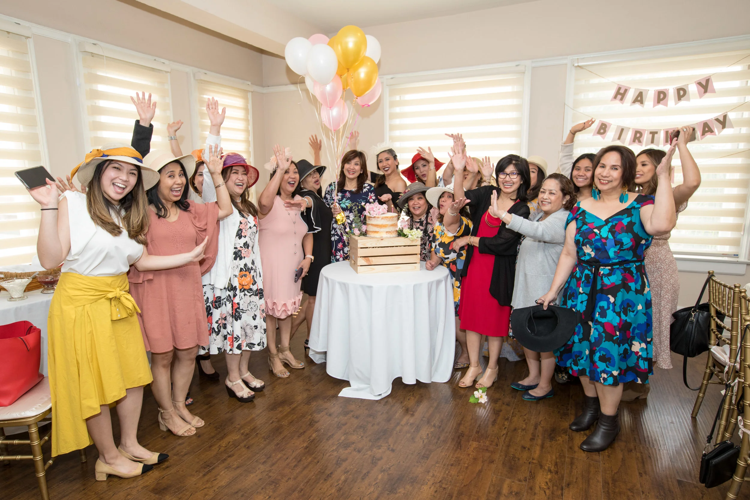 Ivy celebrated her surprised birthday party with a “Let’s Par Tea” theme organized by her daughter Pauline, her family and friends. It was an afternoon of fun, funny, sweet and emotional speeches, games and of course a cup of tea. Everyone enjoyed this special and memorable occasion. Venue: Spring Field Banquet Center, Fullerton