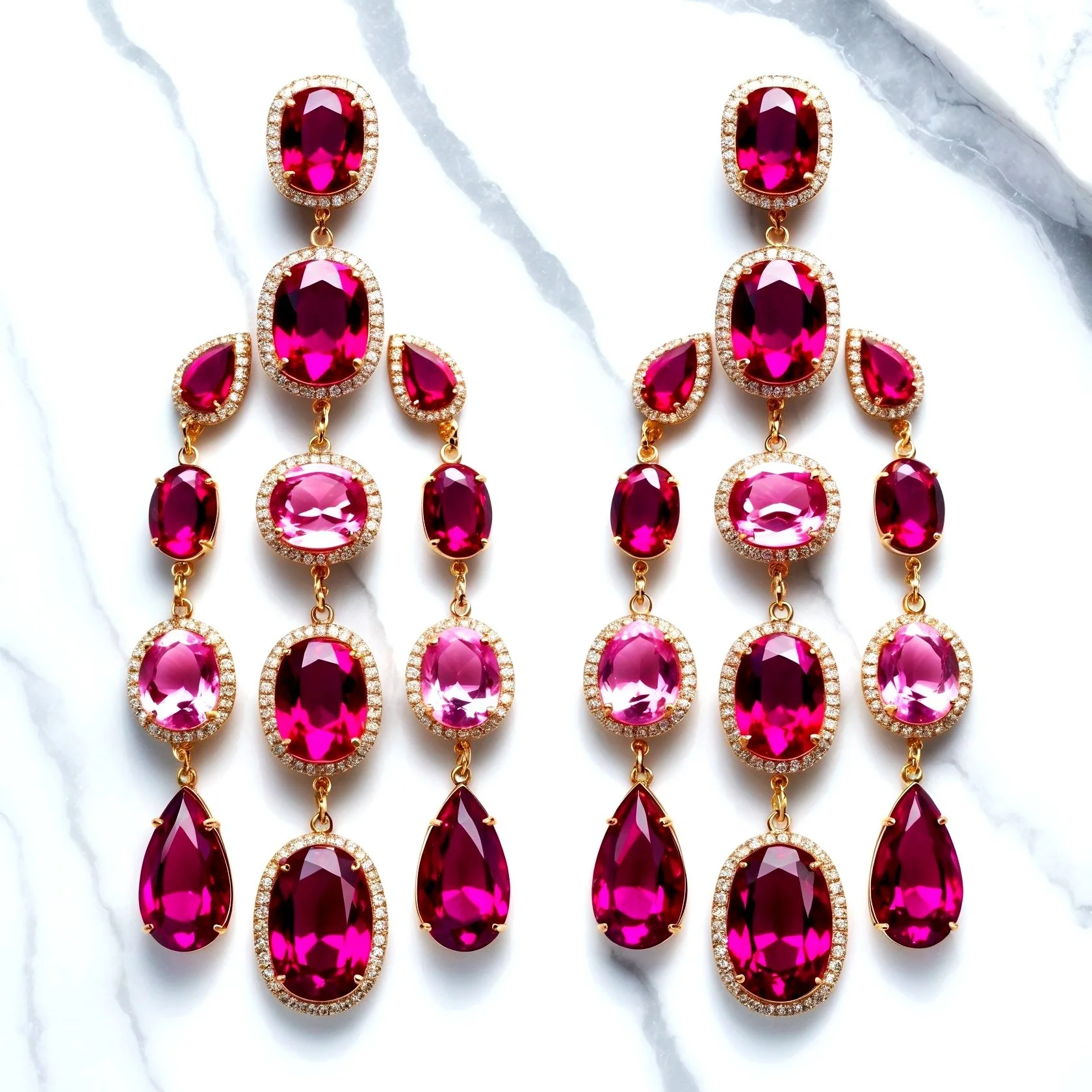 Gemmey Gemstone Chandelier Earrings