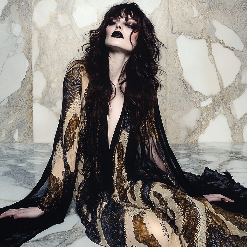 Serpentaria Noire Peignoir