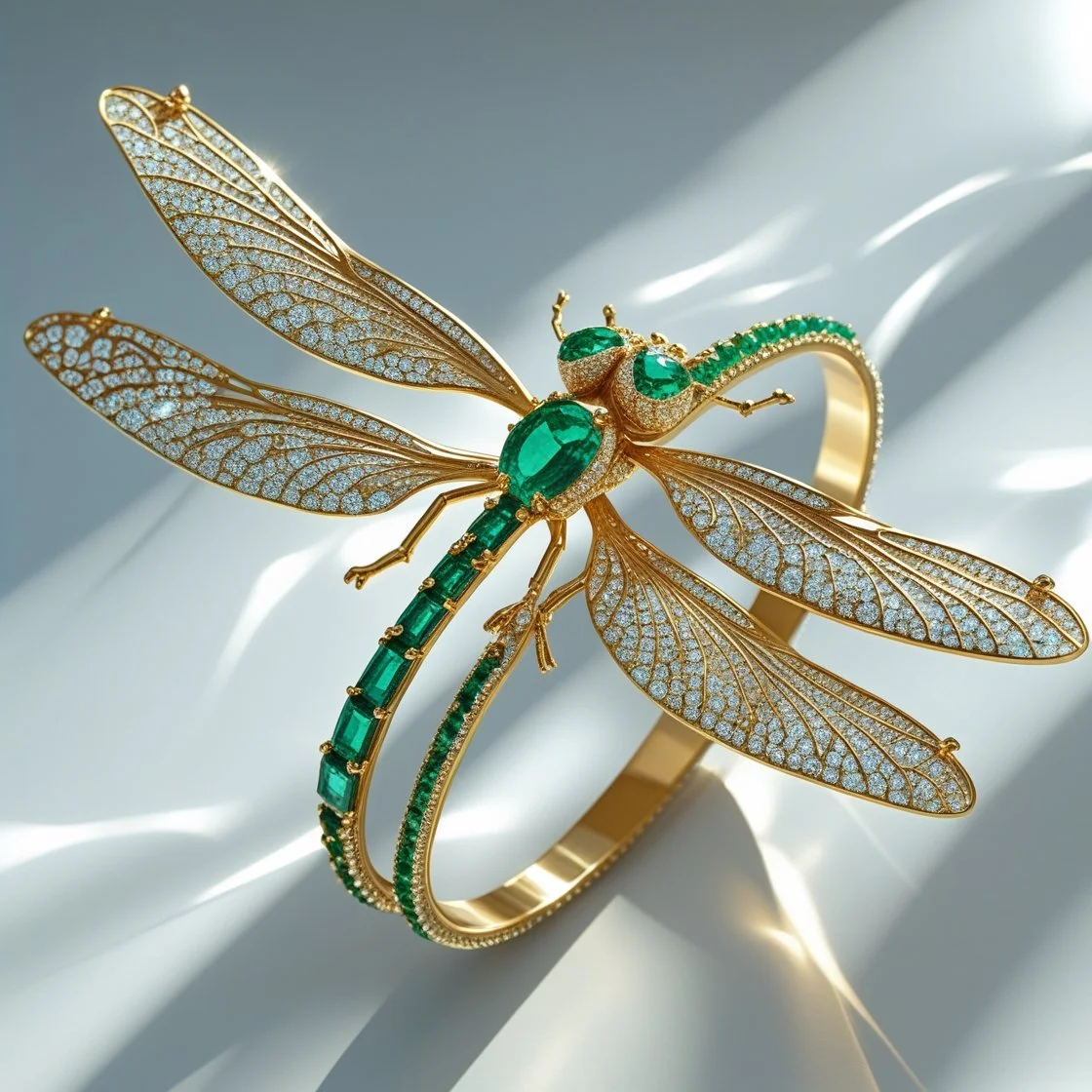 Dragonfly Bangle Emerald 1