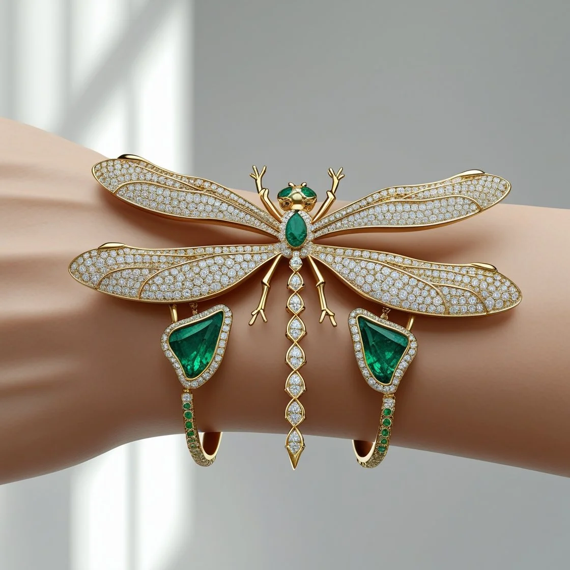 Dragonfly Bangle Emerald 2