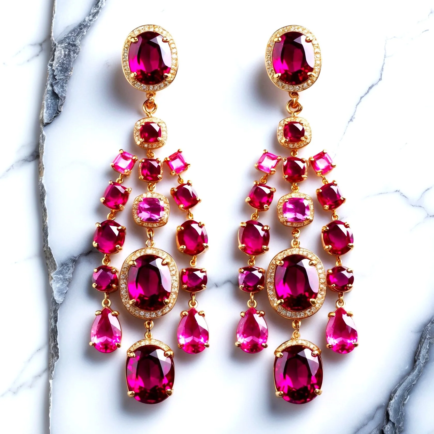 Gemmey Gemstone Chandelier Earrings