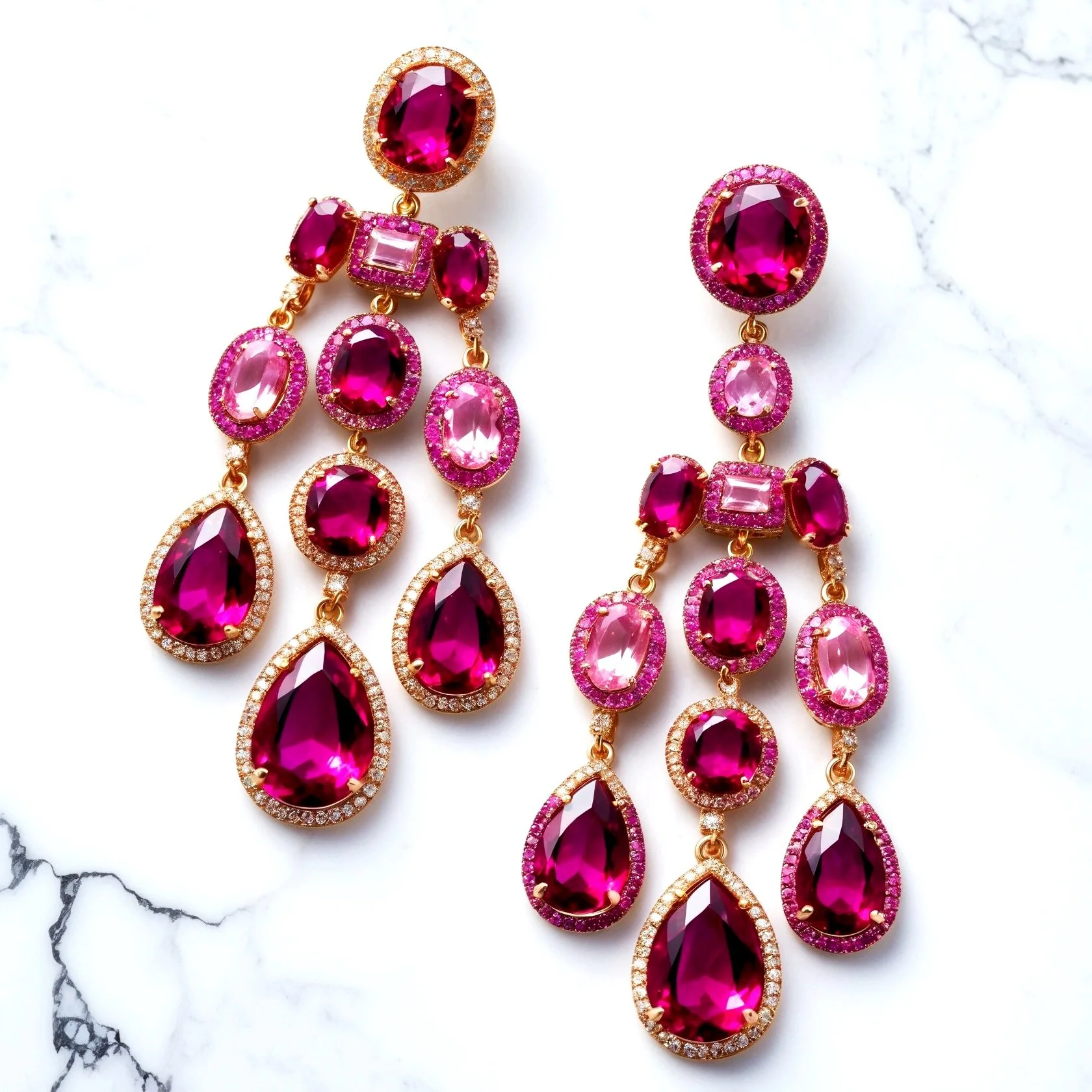 Gemmey Gemstone Chandelier Earrings
