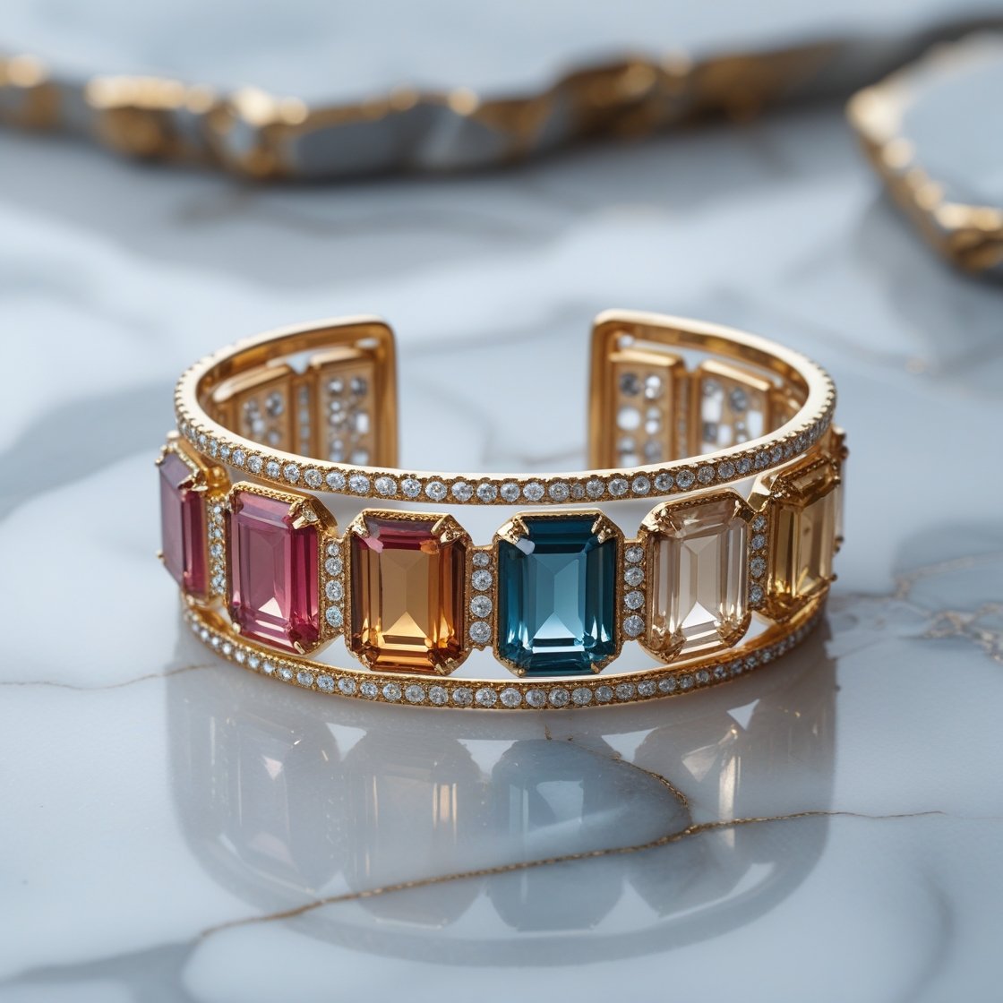 Gemmy Gemstone Cuff Bangle