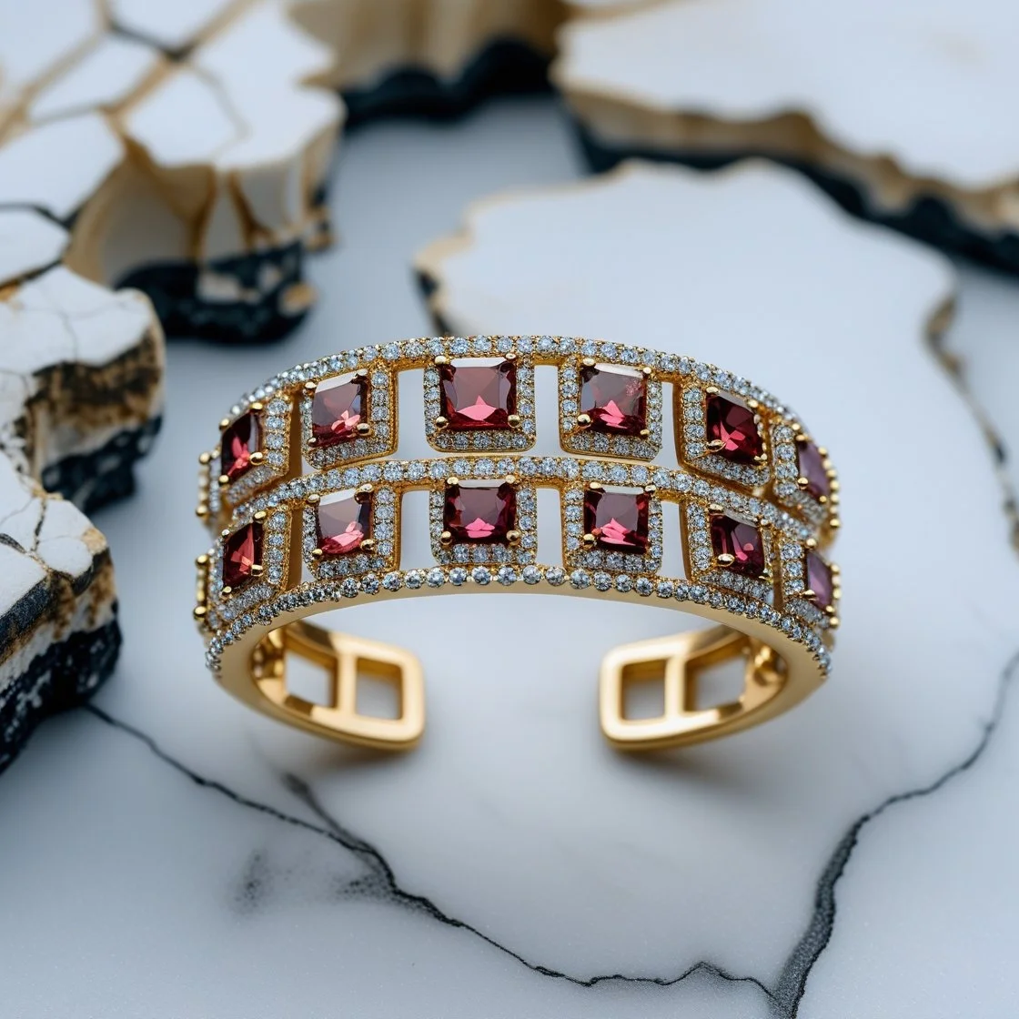 Gemmy Gemstone Cuff Bangle