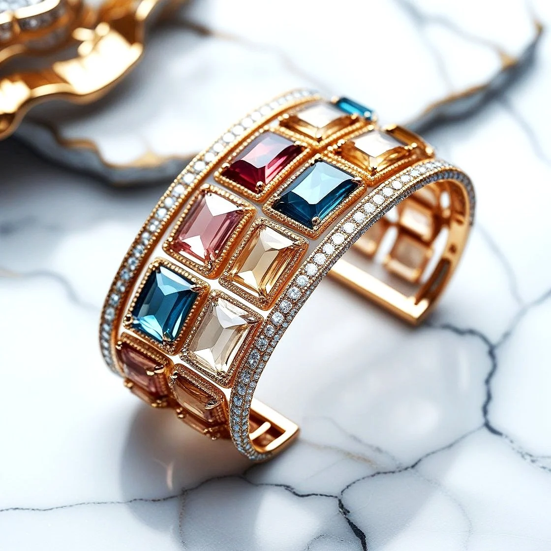 Gemmy Gemstone Cuff Bangle
