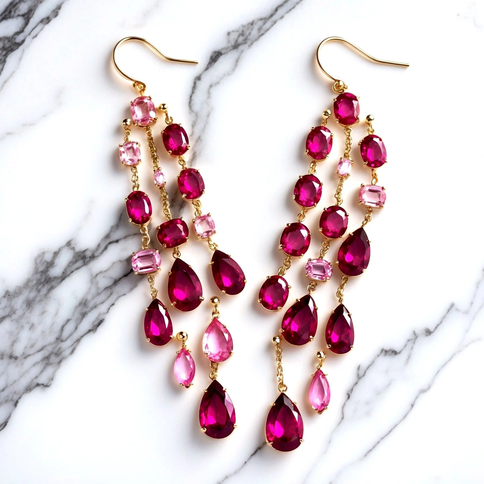 Gemmey Gemstone Chandelier Earrings
