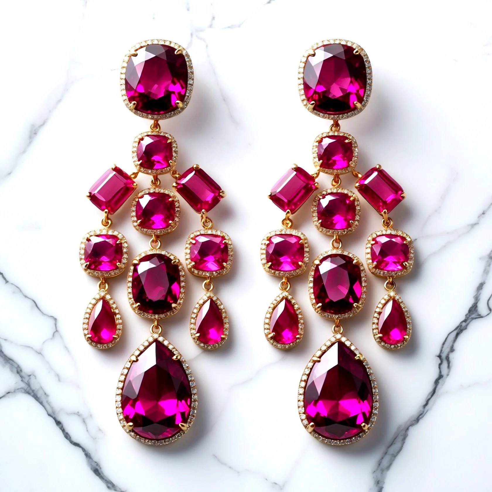 Gemmey Gemstone Chandelier Earrings