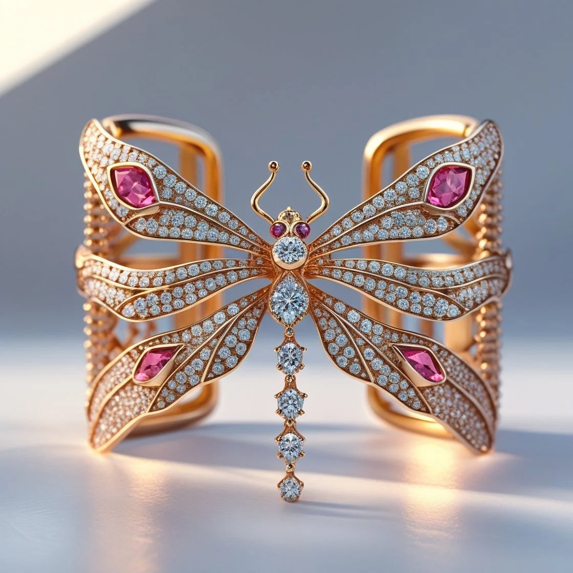 Dragonfly Cuff Pink Tourmaline 2