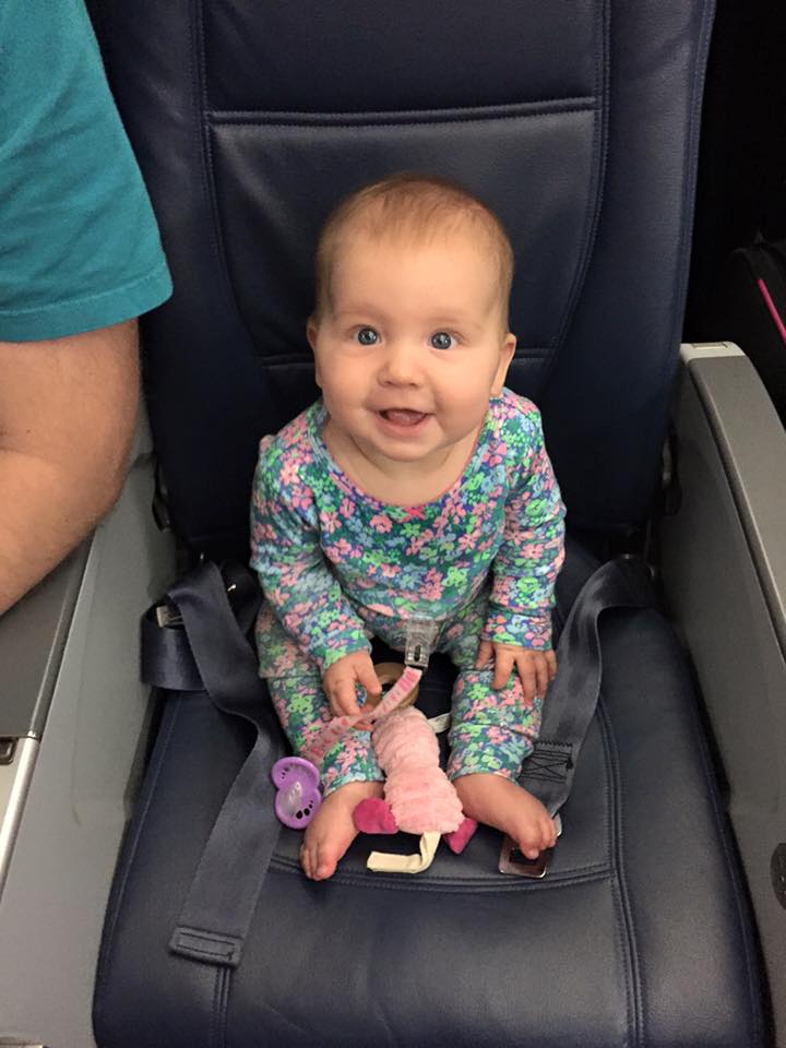 Our little nomad after the plane landed in Germany. 