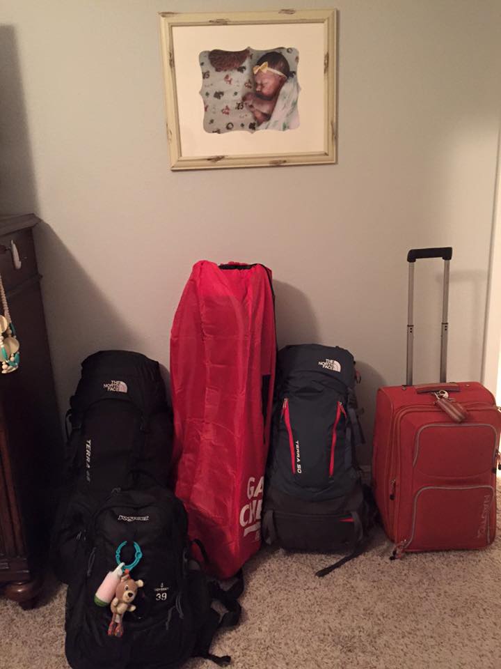 This is all we packed for 15 days -- 2 adults, one six month old