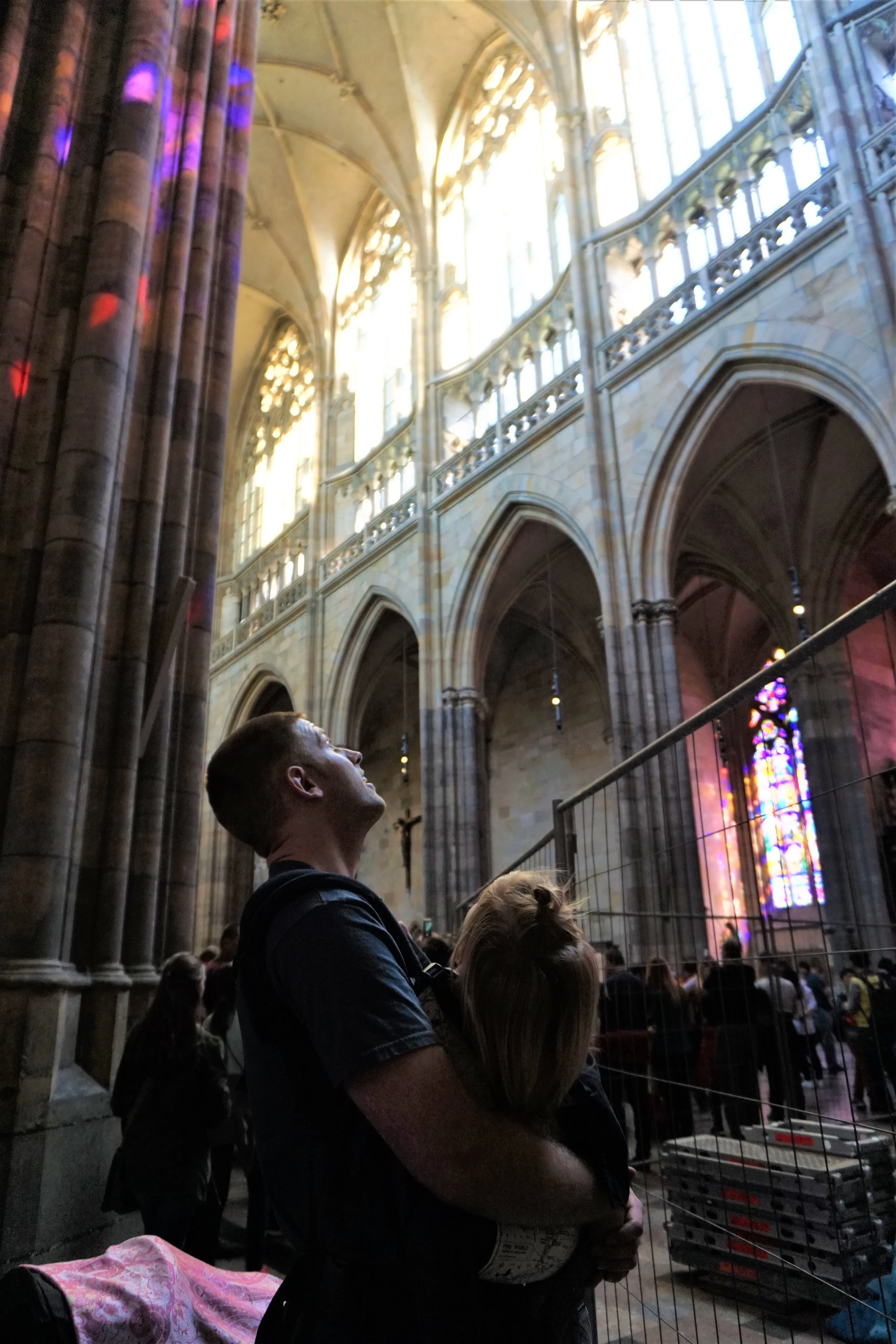 Inside the St Vitus cathedral at Prague Castle -- the free part.
