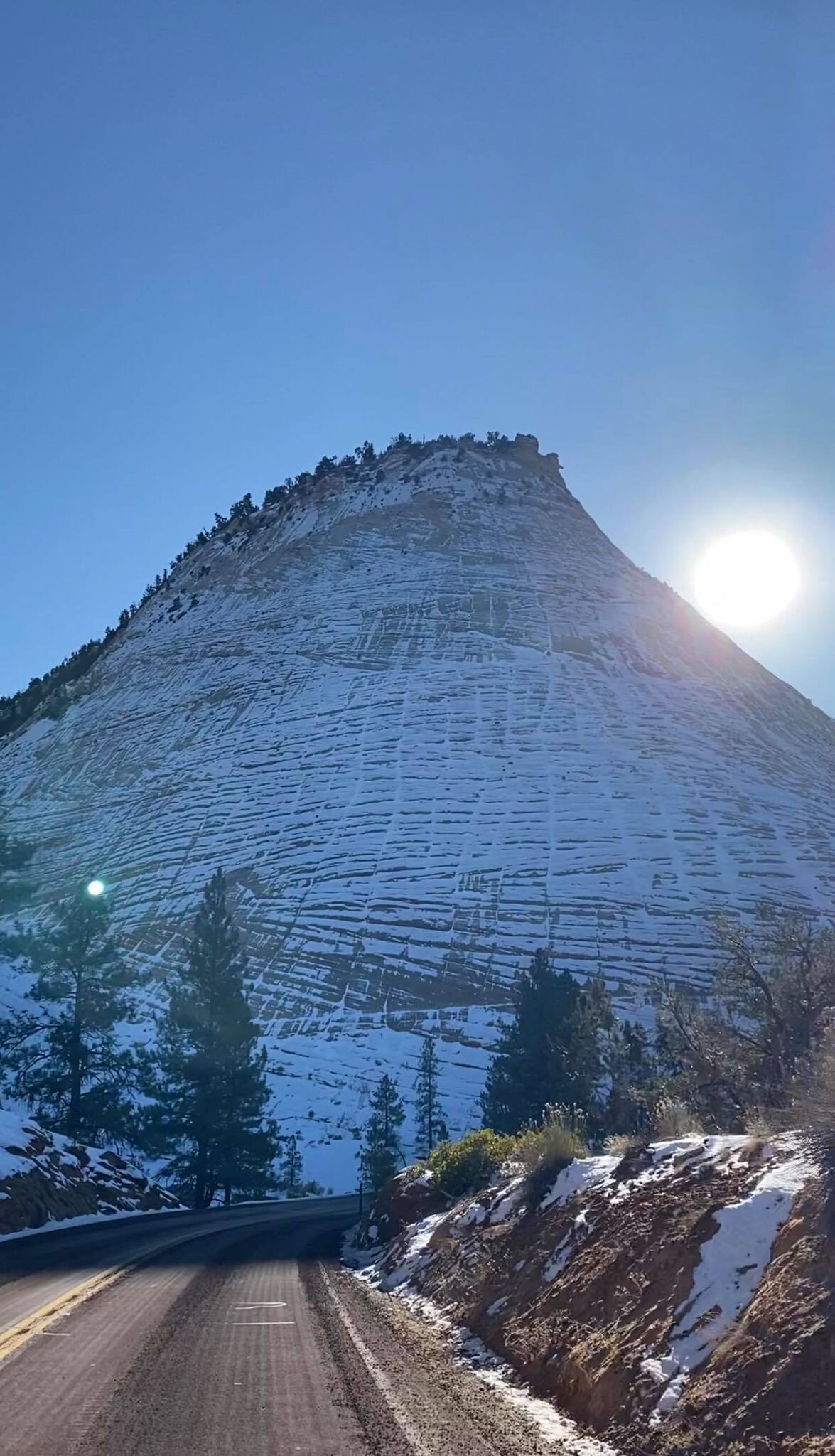 This is the checkerboard mesa along zion-mount carmel highway