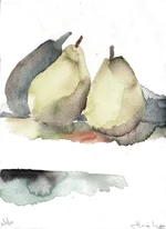 PEAS' SHADOW- watercolor- 9 x 12- 2011