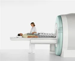 A patient having an mri
