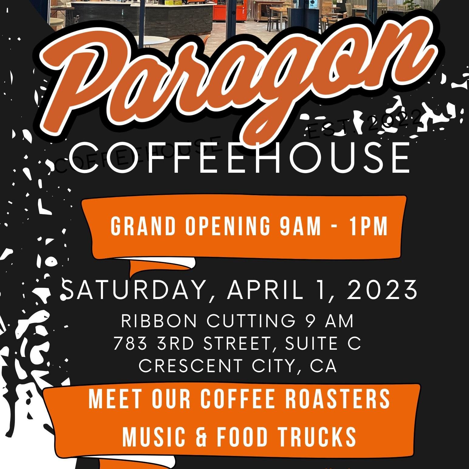 We are excited to be partnering with Paragon Coffeehouse (@paragon_pch), who will be serving Noble Coffee &amp; Tonic at their awesome Crescent City location.

Come Join us for the grand opening of Paragon Coffeehouse in Crescent City.

See you there