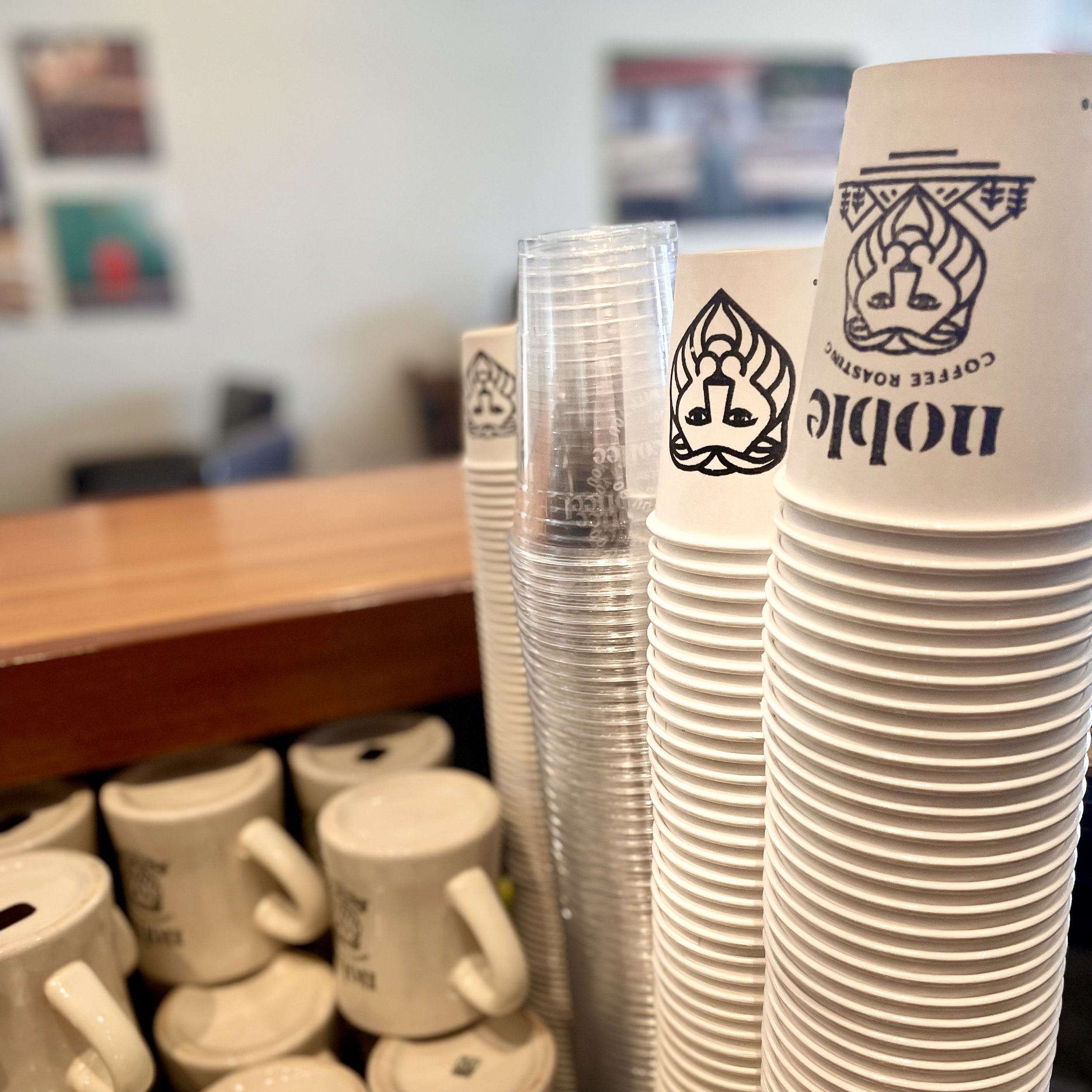 Hand-stamped Noble To-go Cups & Diner Mugs.jpeg