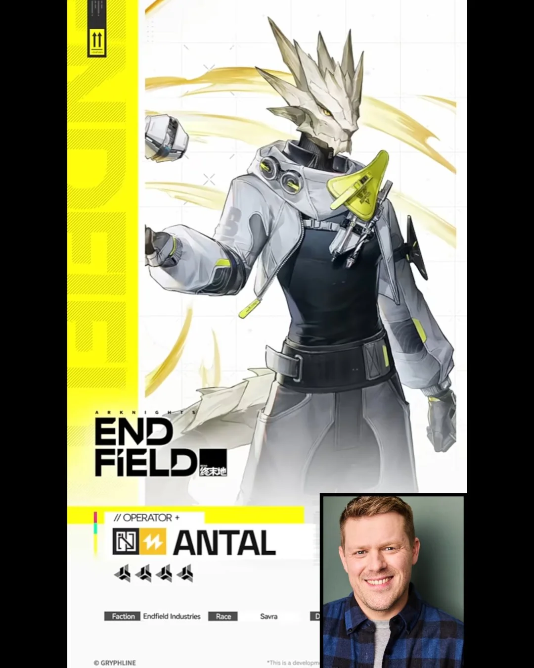If you've been playing the English version of Arknights: Endfield, you've been hearing me as this handsome lizardly fellow: Antal!! Composed and calculated, yet somehow warm and endearing 🤔 At the end of the day he just wants to fit in with his huma