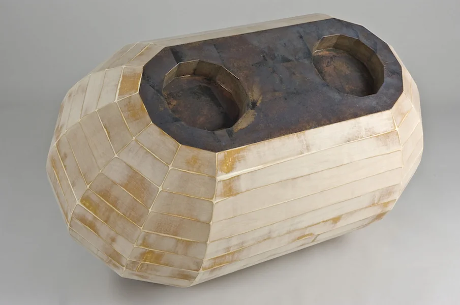RECEIVER 2008 birch plywood, gilt copper 30" x 50" x 29"