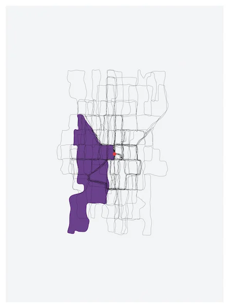 TRACE 22: WEST SEATTLE (N38˚24.17'/W7˚54.19') 2014 DIGITAL PRINT 20"X15"