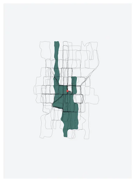 TRACE 25: WEST SEATTLE (N38˚24.17'/W7˚54.19') 2014 DIGITAL PRINT 20"X15"
