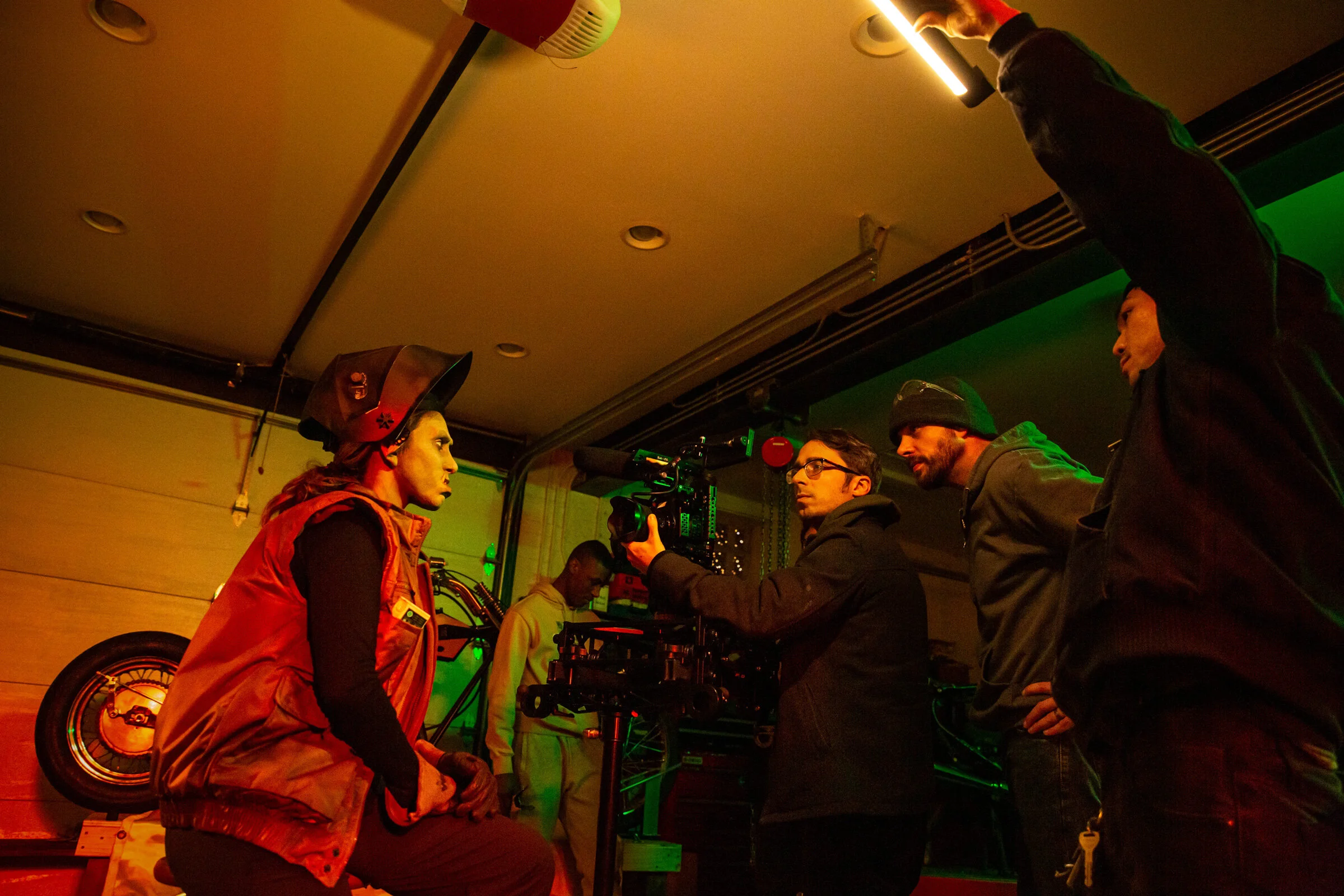  Behind the scenes on the set of Chicago Shadows with actor Jennifer Baker with the production company Redleg Films. Photo ©Courtney Rader 
